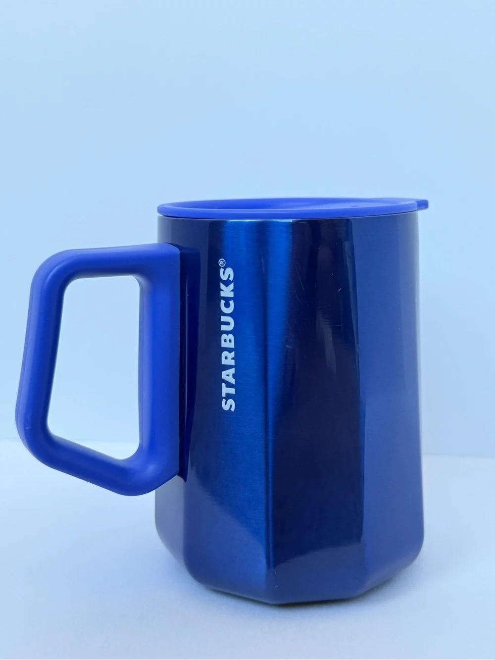 Starbucks Metallic Royal Blue Travel Mug with Matching Blue Lid
